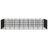 Outdoor Dog Kennel Steel 55.3 m² - Front View