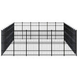 Outdoor Dog Kennel Steel 55.3 m² - Side View