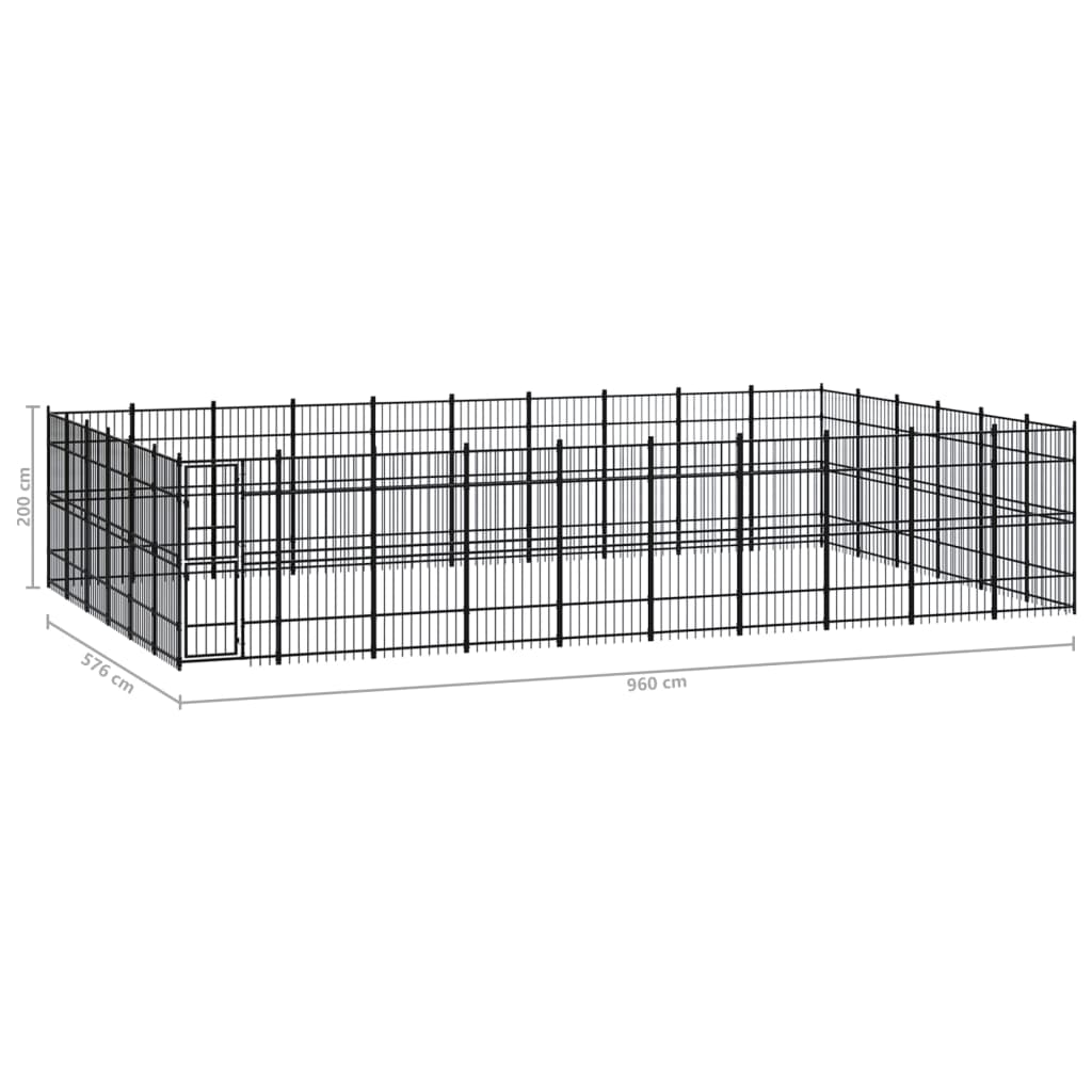 Outdoor Dog Kennel Steel 55.3 m?