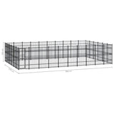 Outdoor Dog Kennel Steel 55.3 m² - Close-Up Angle