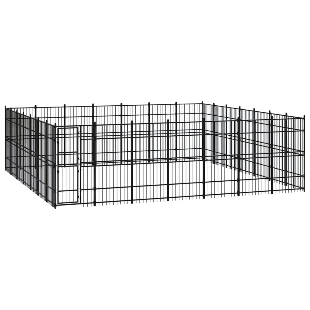 Outdoor Dog Kennel Steel 45.16 m?