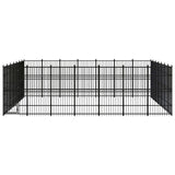 Outdoor Dog Kennel Steel 45.16 m² - Front View
