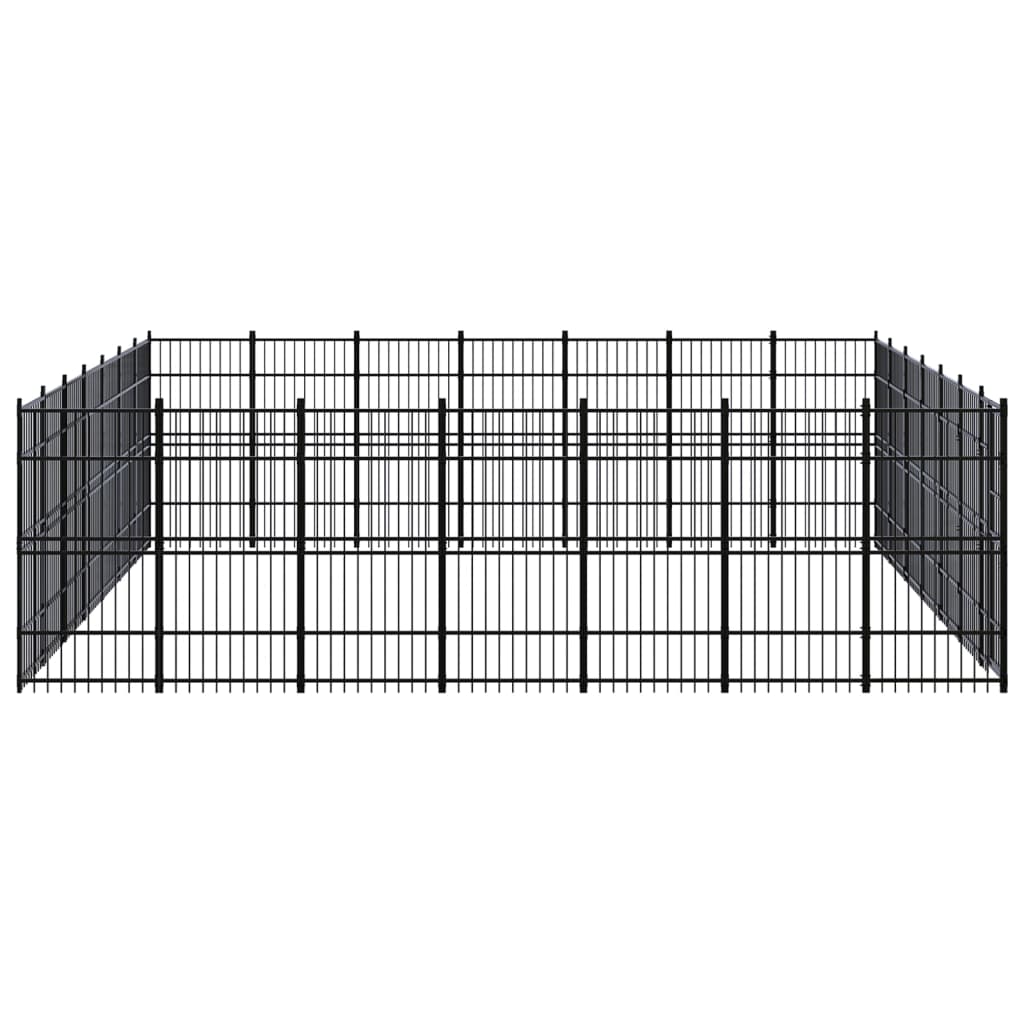 Outdoor Dog Kennel Steel 45.16 m?