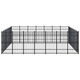 Outdoor Dog Kennel Steel 45.16 m² - Side View