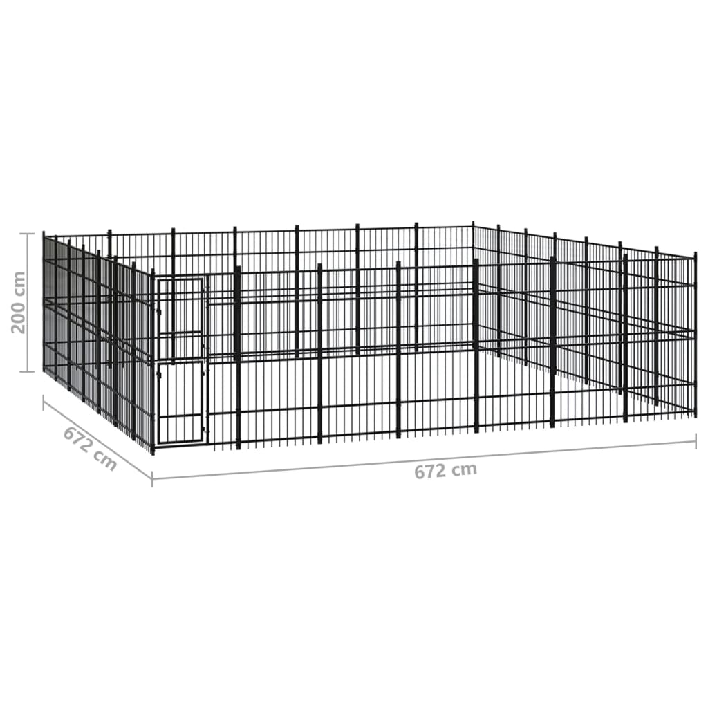 Outdoor Dog Kennel Steel 45.16 m?