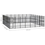 Outdoor Dog Kennel Steel 45.16 m?