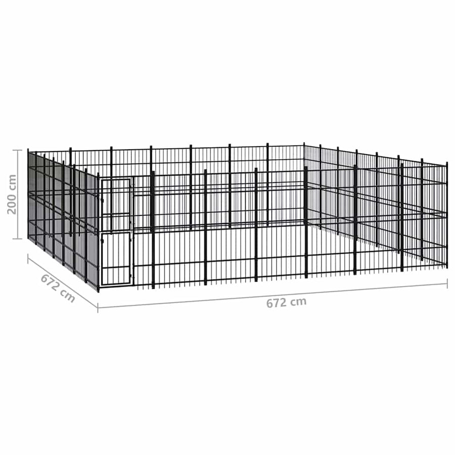 Outdoor Dog Kennel Steel 45,16 m²