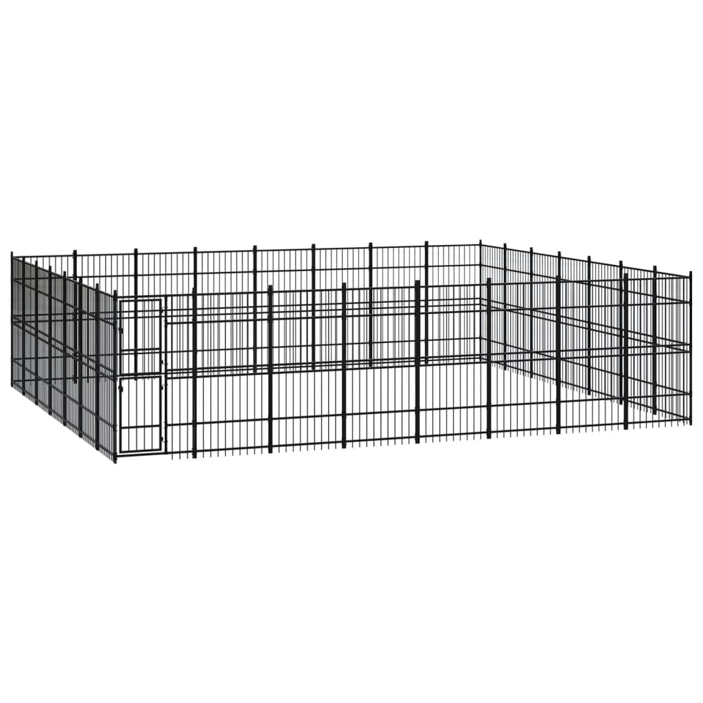 Outdoor Dog Kennel Steel 51.61 m?