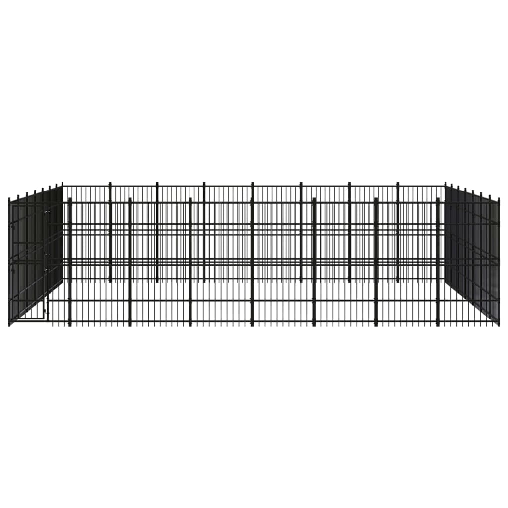 Outdoor Dog Kennel Steel 51.61 m?