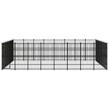 Outdoor Dog Kennel Steel 51.61 m² - Front View