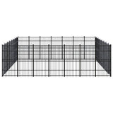 Outdoor Dog Kennel Steel 51.61 m² - Side View