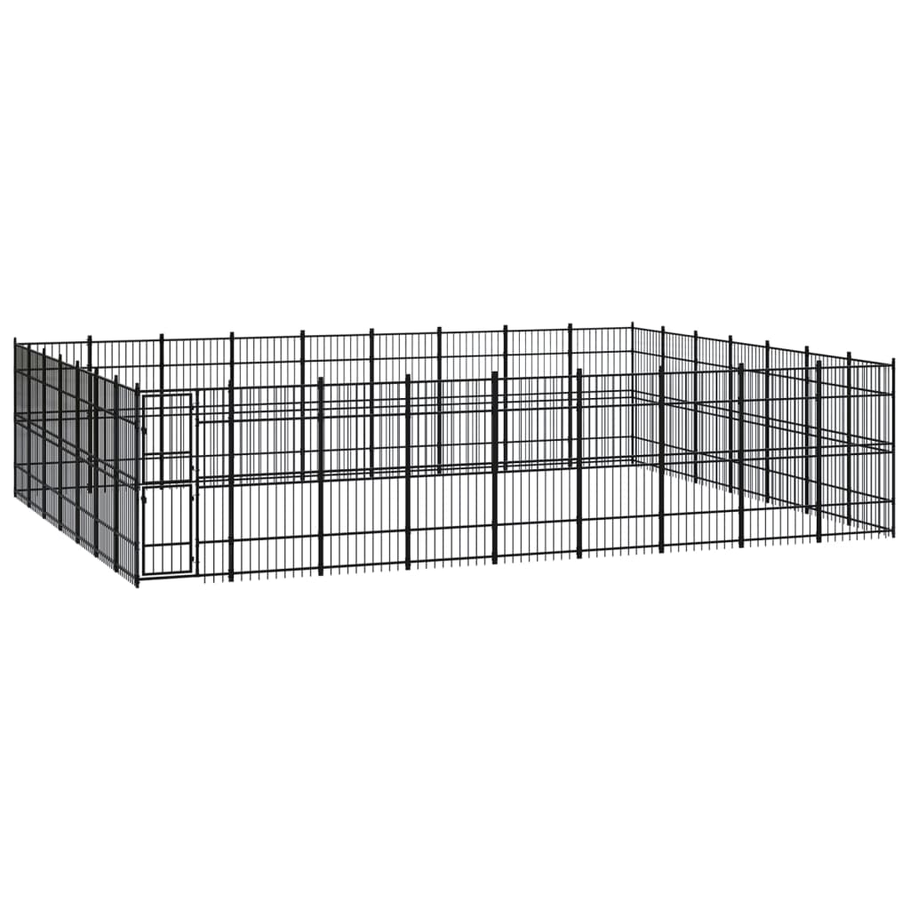 Outdoor Dog Kennel Steel 58.06 m?