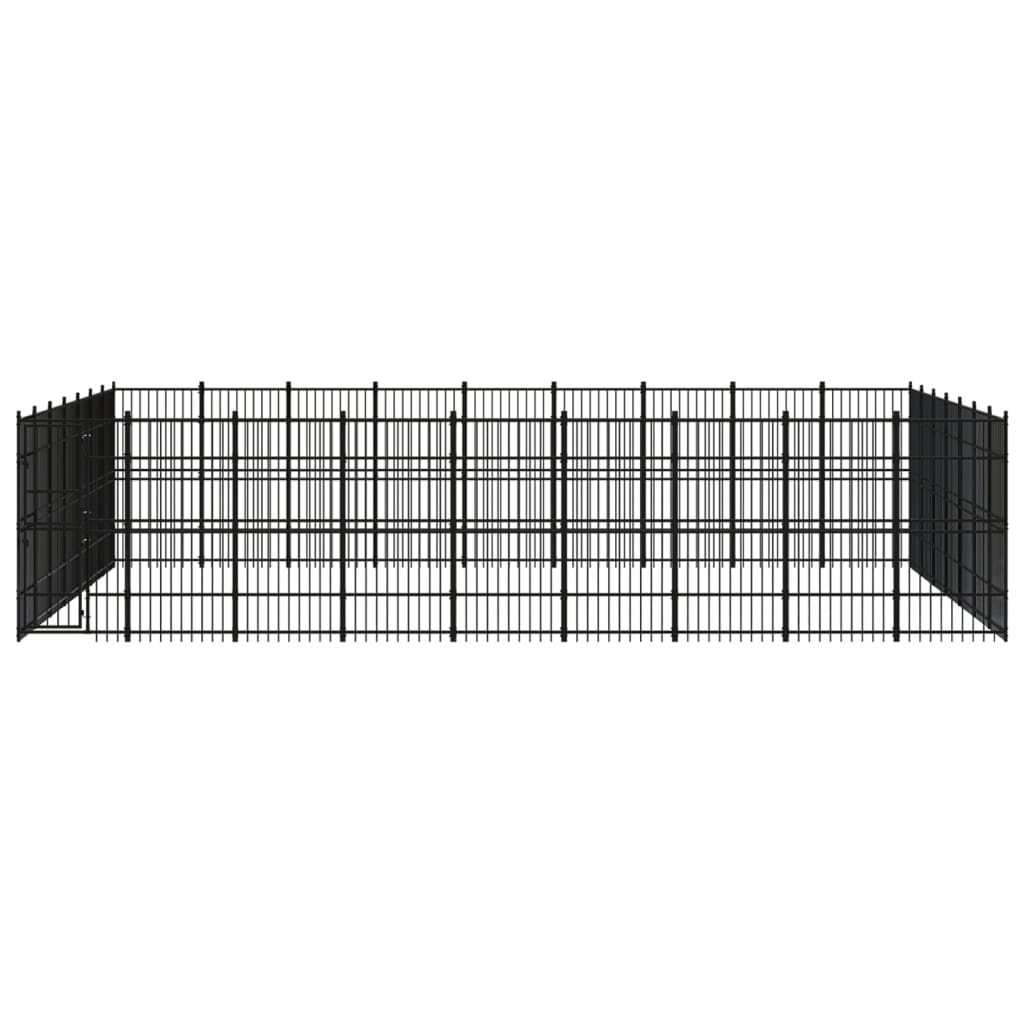 Outdoor Dog Kennel Steel 58.06 m?