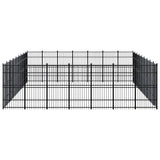Outdoor Dog Kennel Steel 58.06 m?