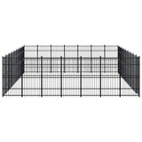Outdoor Dog Kennel Steel 58.06 m² - Side View