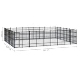 Outdoor Dog Kennel Steel 58.06 m² - Close-Up Angle