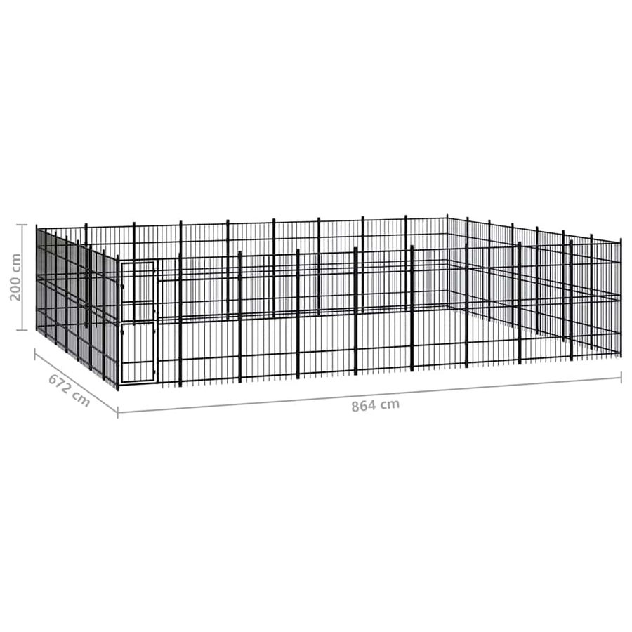 Outdoor Dog Kennel Steel 58,06 m²