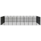 Outdoor Dog Kennel Steel 64.51 m² - Front View