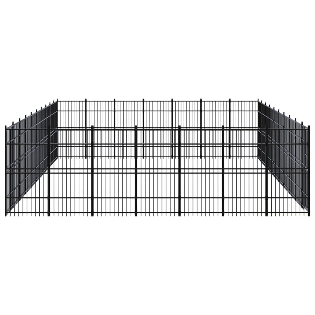 Outdoor Dog Kennel Steel 64.51 m?
