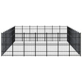 Outdoor Dog Kennel Steel 64.51 m² - Side View