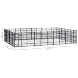 Outdoor Dog Kennel Steel 64.51 m?