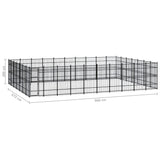 Outdoor Dog Kennel Steel 64.51 m² - Close-Up Angle