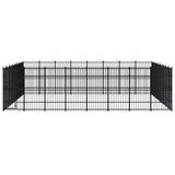 Outdoor Dog Kennel Steel 58.98 m² - Front View