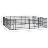 Outdoor Dog Kennel Steel 58.98 m?