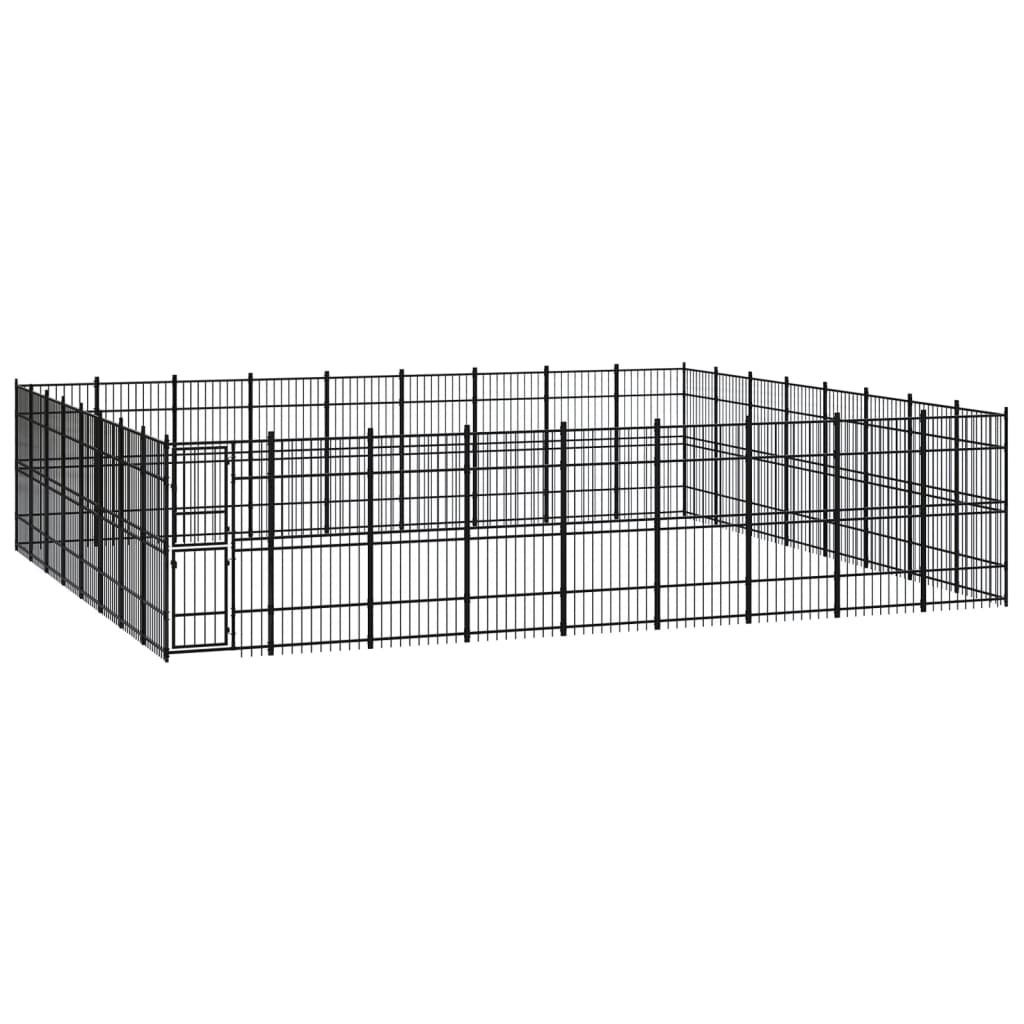 Outdoor Dog Kennel Steel 66.36 m?