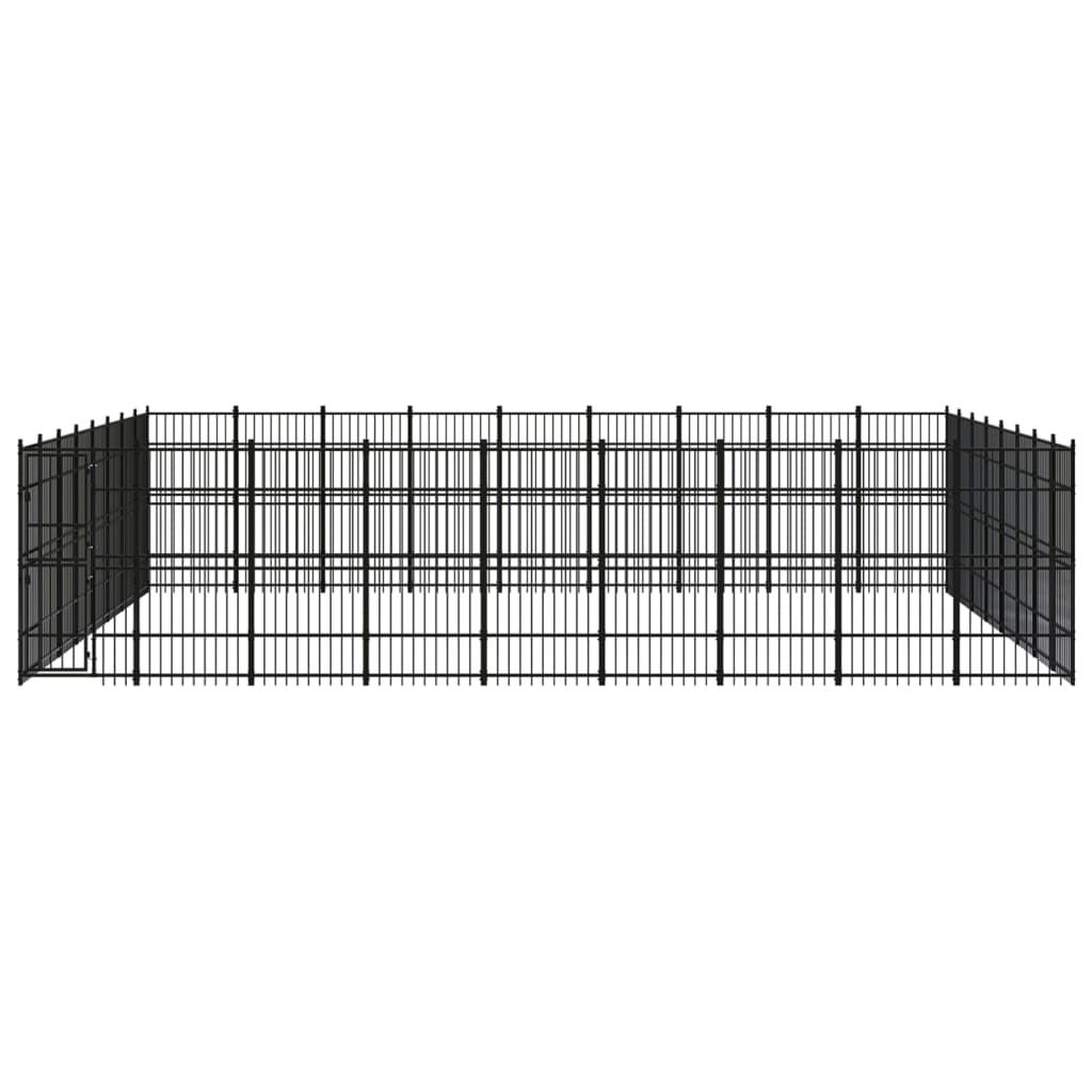 Outdoor Dog Kennel Steel 66.36 m?