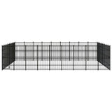 Outdoor Dog Kennel Steel 66.36 m² - Front View