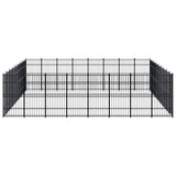 Outdoor Dog Kennel Steel 66.36 m² - Side View
