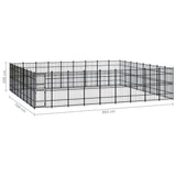 Outdoor Dog Kennel Steel 66.36 m?