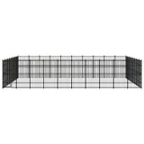 Outdoor Dog Kennel Steel 73.73 m² - Front View
