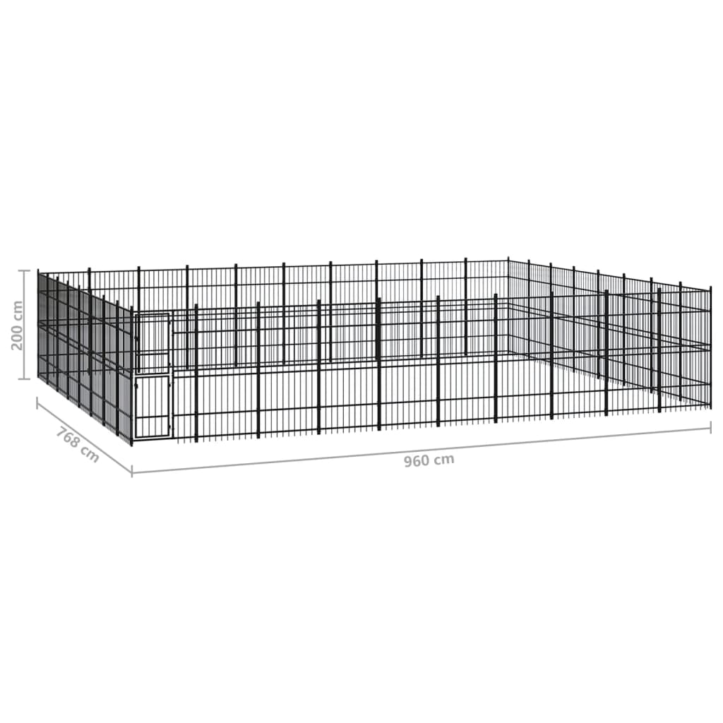 Outdoor Dog Kennel Steel 73.73 m?