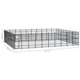 Outdoor Dog Kennel Steel 73.73 m² - Close-Up Angle