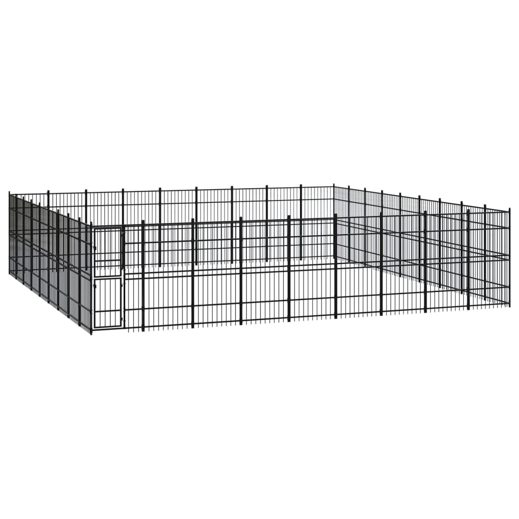 Outdoor Dog Kennel Steel 74.65 m?