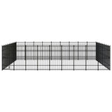 Outdoor Dog Kennel Steel 74.65 m² - Front View
