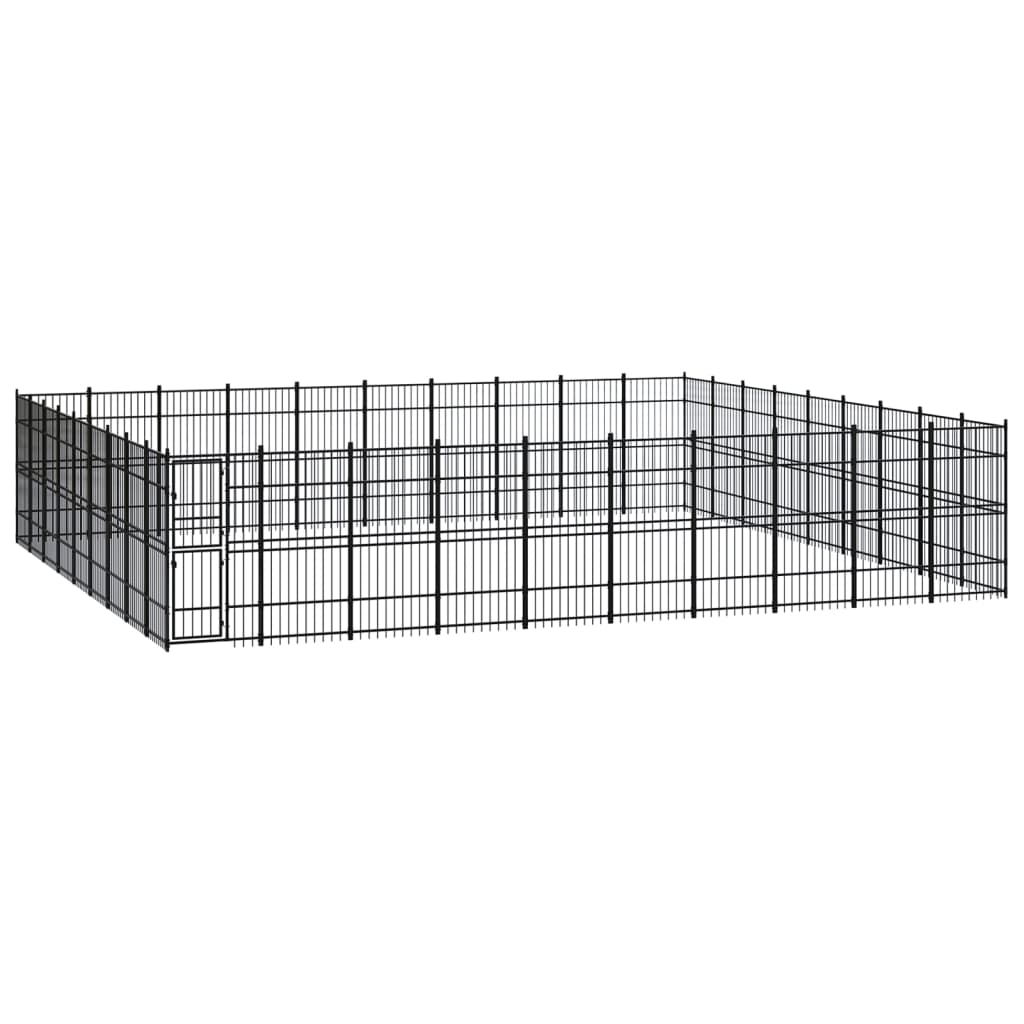 Outdoor Dog Kennel Steel 82.94 m?