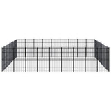 Outdoor Dog Kennel Steel 82.94 m² - Side View