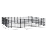 Outdoor Dog Kennel Steel 82.94 m² - Close-Up Angle