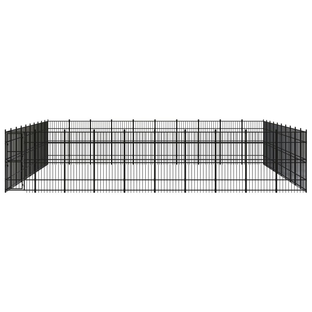 Outdoor Dog Kennel Steel 92.16 m?