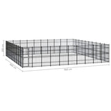 Outdoor Dog Kennel Steel 92.16 m² - Close-Up Angle
