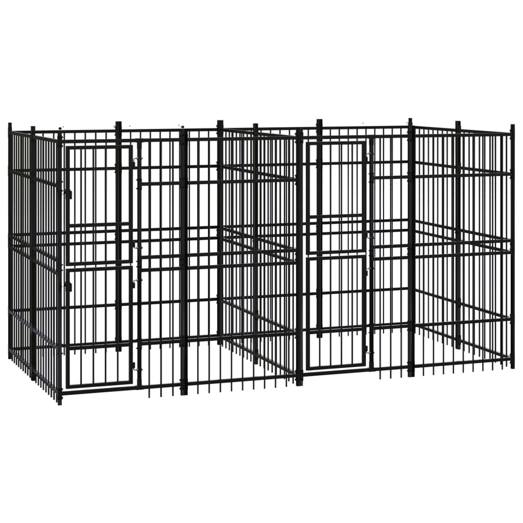 Outdoor Dog Kennel Steel 7.37 m?