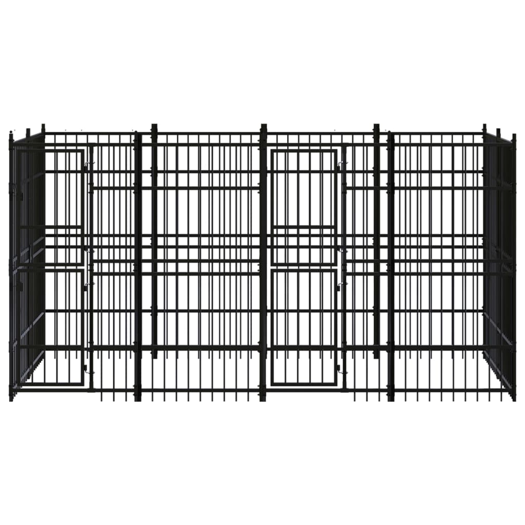 Outdoor Dog Kennel Steel 7.37 m?