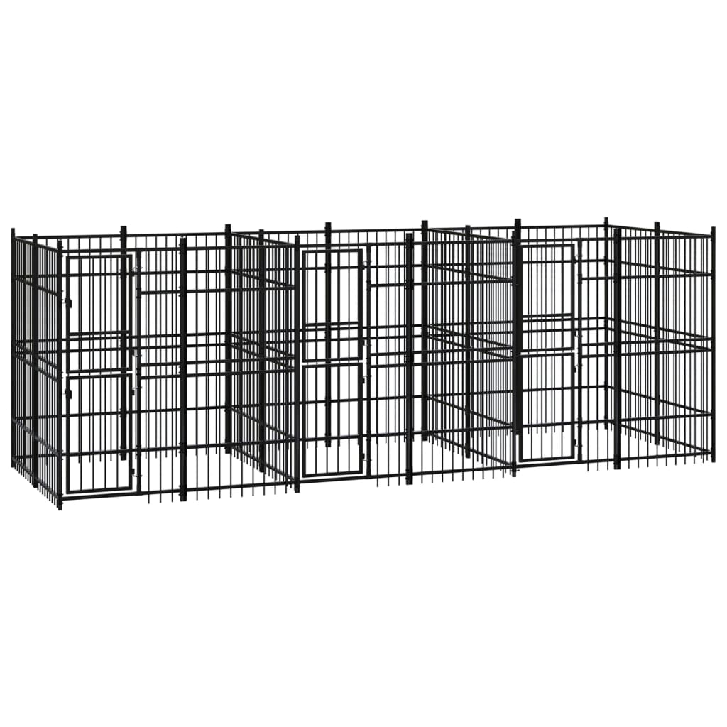 Outdoor Dog Kennel Steel 11.06 m?