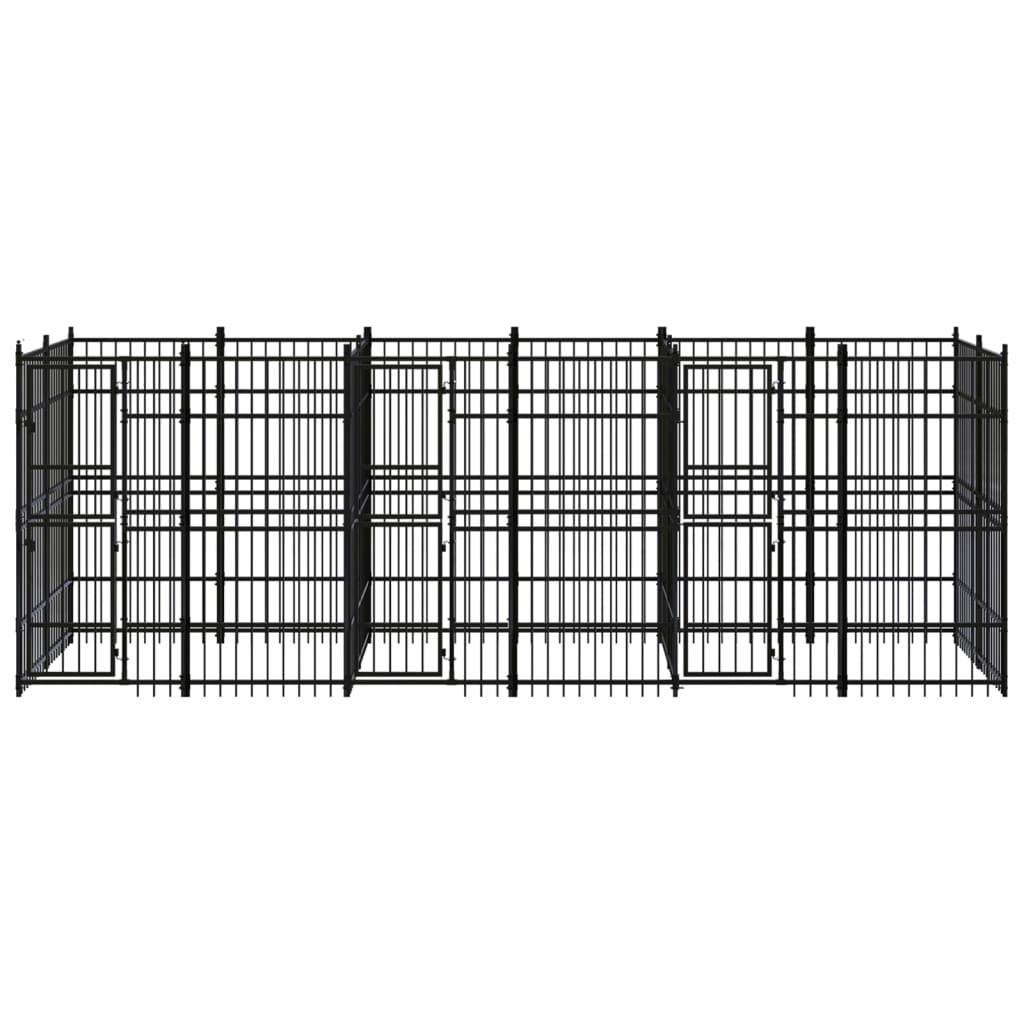 Outdoor Dog Kennel Steel 11.06 m?