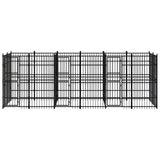 Outdoor Dog Kennel Steel 11.06 m² - Front View