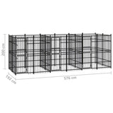 Outdoor Dog Kennel Steel 11.06 m?