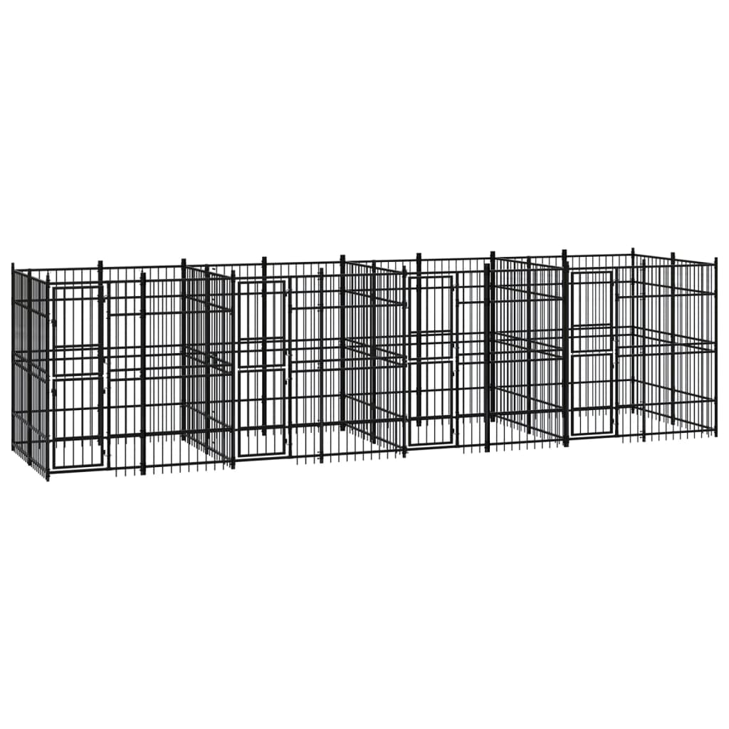 Outdoor Dog Kennel Steel 14.75 m?